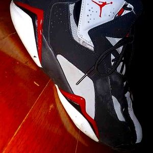 Red, white, and grey Jordan true flights